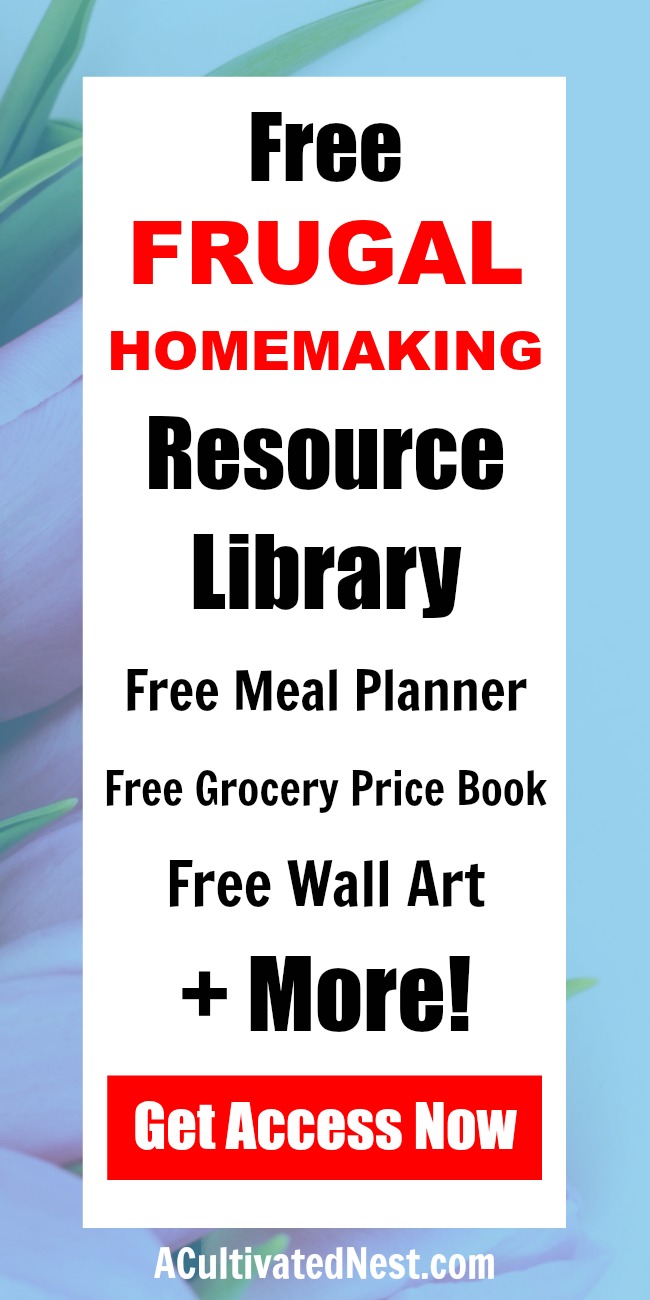 Free Resource Library- If you're a frugal homemaker, or just someone who likes to save money and keep a tidy house, you'll love our free resource library! It houses printable budget worksheets, printable wall art, and other handy resources, only for our newsletter subscribers! | stay at home mom, printables, #sahm #freePrintables #frugalLiving #homemaking