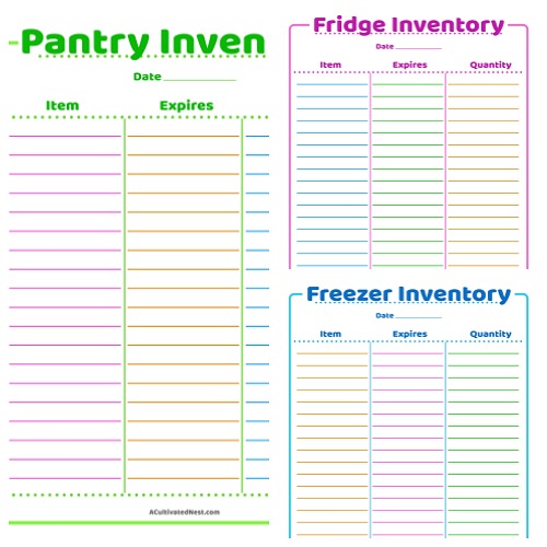 How to Take a Food Inventory of Your Home- Taking an inventory of your family's food helps you get organized, prepare for emergencies, and save money! Here is how to take a food inventory of your home- plus free fridge inventory, pantry inventory, and freezer inventory printables! | home organization, homemaking tips, #printable #freePrintable #pantryInventory #foodInventory #fridgeInventory #freezerInventory