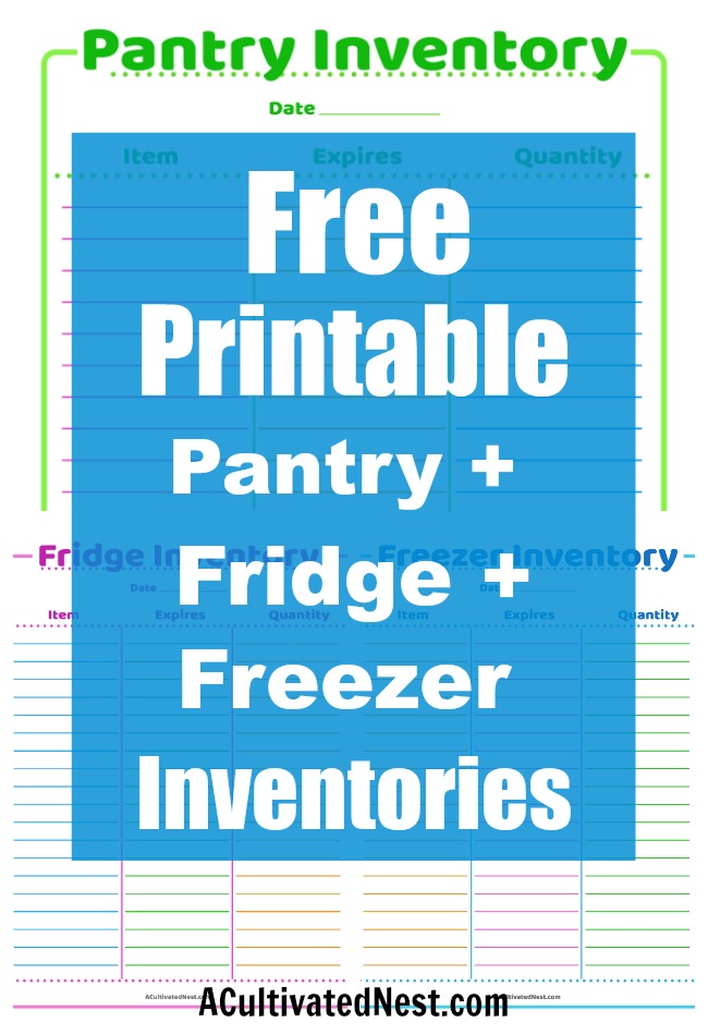 How to Take a Food Inventory of Your Home- Taking an inventory of your family's food helps you get organized, prepare for emergencies, and save money! Here is how to take a food inventory of your home- plus free fridge inventory, pantry inventory, and freezer inventory printables! | home organization, homemaking tips, #printable #freePrintable #pantryInventory #foodInventory #fridgeInventory #freezerInventory