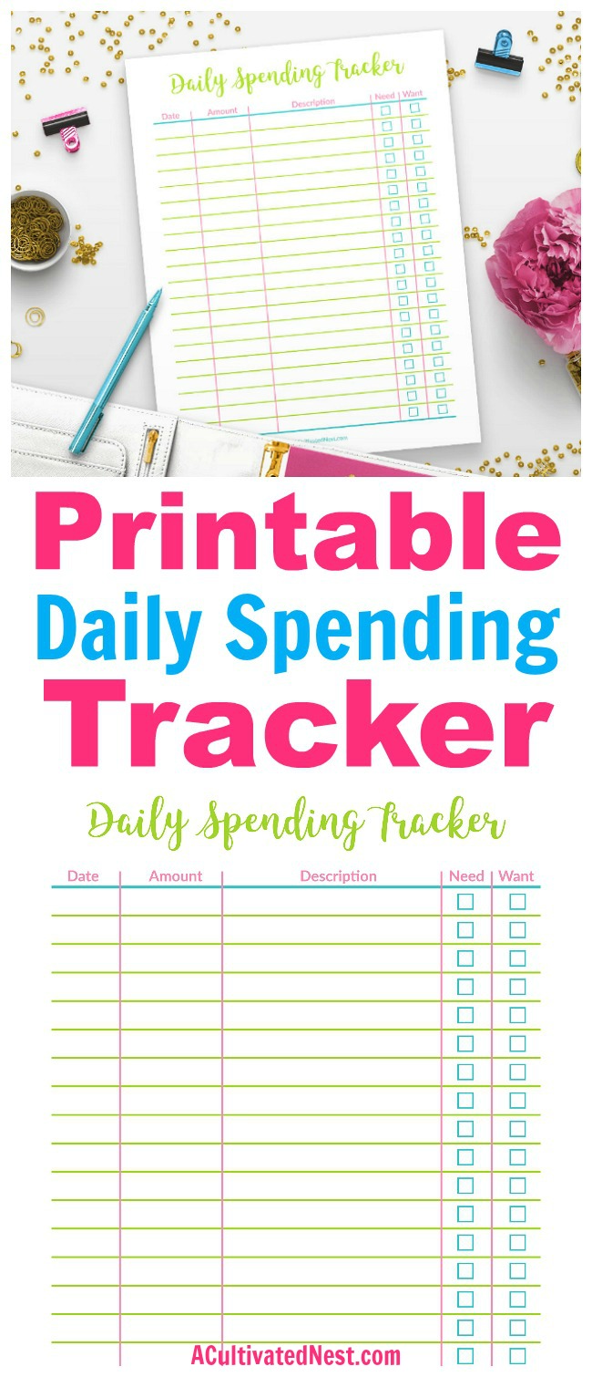 Printable Daily Spending Tracker