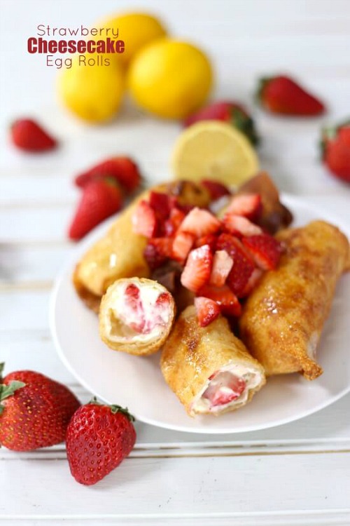 Strawberry Cheesecake Egg Rolls