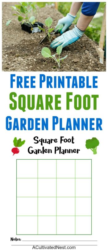 Free Square Foot Garden Planner Printable- A Cultivated Nest