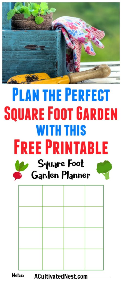 sqare foot garden planner