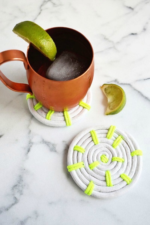 15 Homemade Coasters to Give as Gifts- Coasters make a wonderful gift for anybody on any occasion! For some fun inspiration, check out these 15 DIY coasters! They all make great gifts! | how to make your own coasters, Father's Day gift ideas, Mother's Day gift ideas, Teacher Appreciation Day gift ideas, #diy #homemadeGift #diyGift #craft #ACultivatedNest