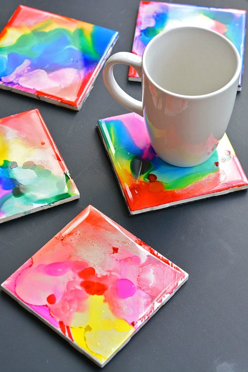 15 Homemade Coasters- Coasters make a wonderful gift for anybody on any occasion! For some fun inspiration, check out these 15 DIY coasters! They all make great gifts! | how to make your own coasters, Father's Day gift ideas, Mother's Day gift ideas, Teacher Appreciation Day gift ideas, #diy #homemadeGift #diyGift #craft #ACultivatedNest