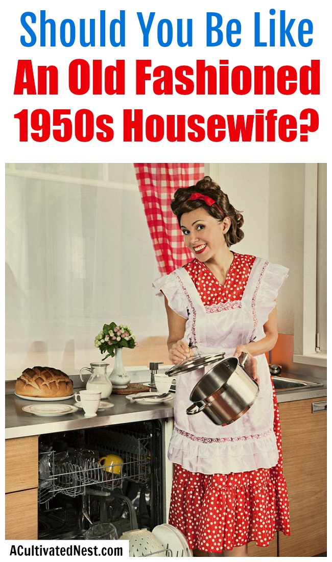 Should You Be Like an Old Fashioned 1950s Housewife?- Recently, the 50s housewife lifestyle has become more popular. But is it something worth pursuing? Let's take a look at the pros and cons of the lifestyle and answer the question: should you be like an old fashioned 1950s housewife? | #homemaking #1950s #housewife #50s #vintage #retro #oldFashioned #lifestyle