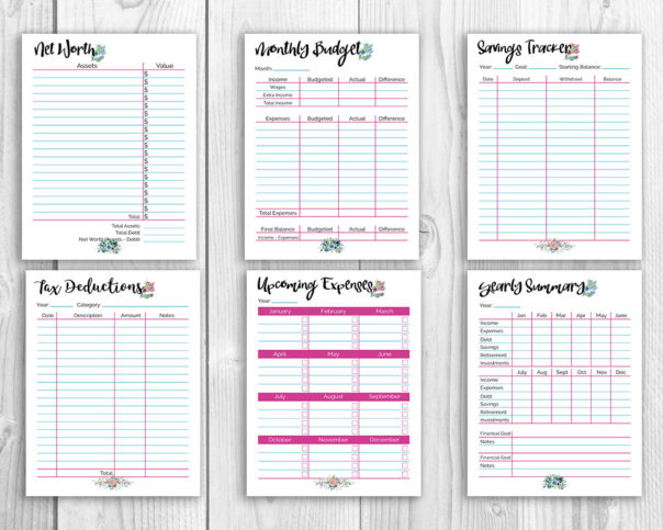 Organize Your Finances- Printable Budget Binder- Watercolor- A ...