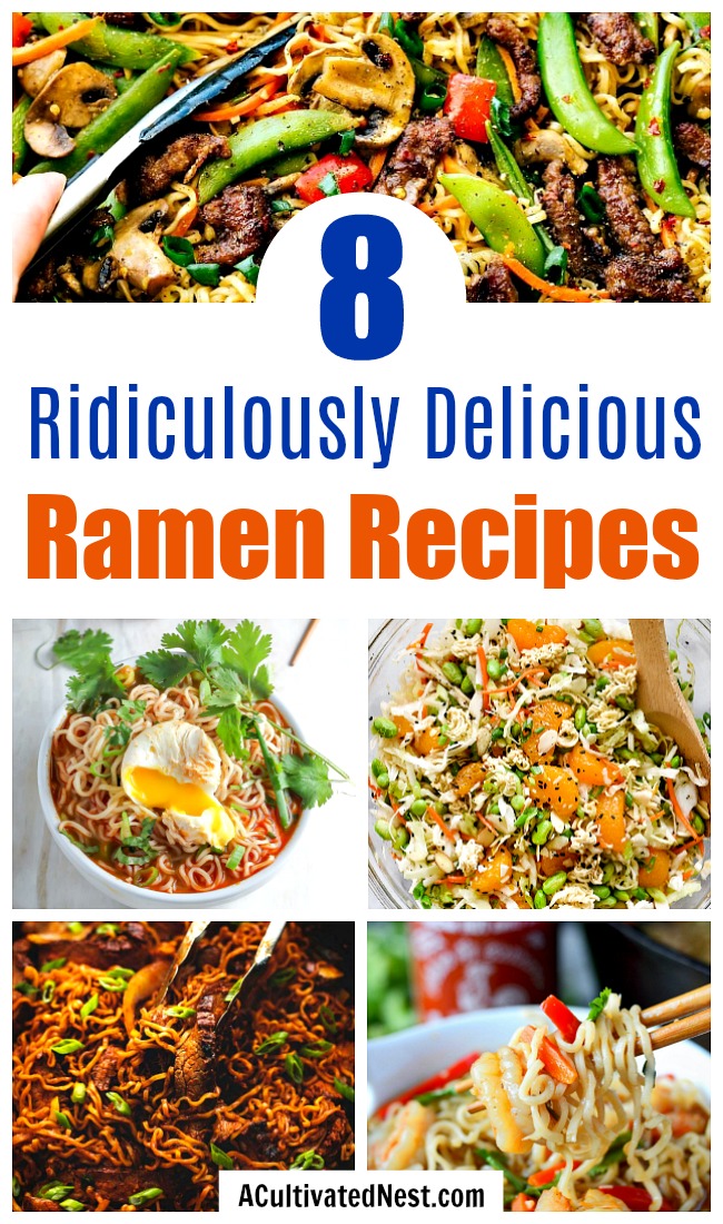 8 Ridiculously Delicious Ramen Recipes- Just because ramen is inexpensive doesn't mean it can't be used to create a great meal! Check out these 8 ridiculously delicious ramen recipes! | #recipe #noodles #ramen #food #cooking #soup