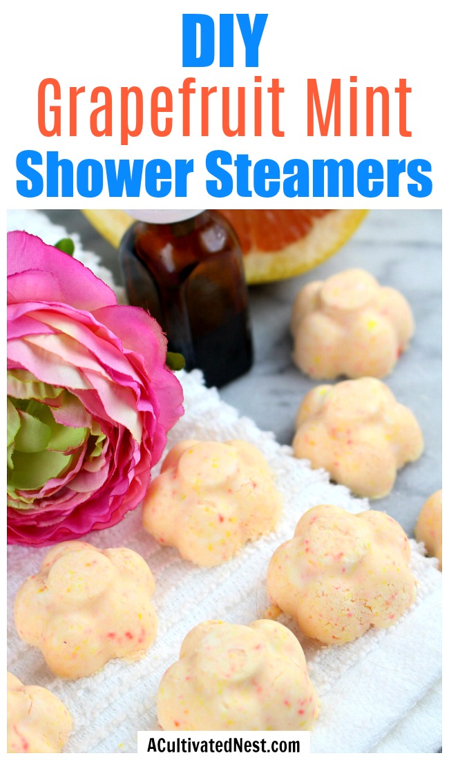 Grapefruit Mint DIY Shower Steamers- It's easy to wake up in the morning if you have these grapefruit mint DIY shower steamers in your shower or bath! They're so invigorating! | how to wake up easier in the morning, wake up happy, #diy #homemade #showerSteamers #essentialOils #diyGift #craft