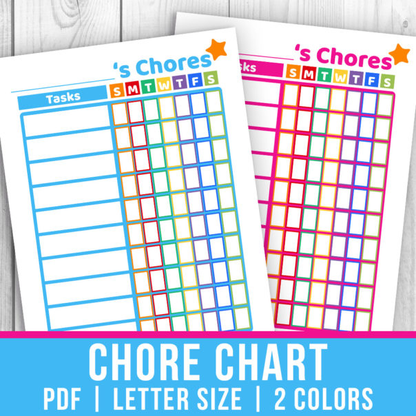 Printable Chore Charts- A Cultivated Nest