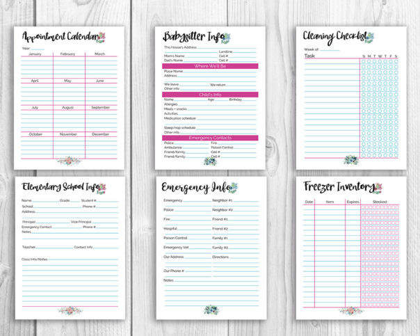 Watercolor Printable Ultimate Life Binder- Home, Budget, + Recipe Binder