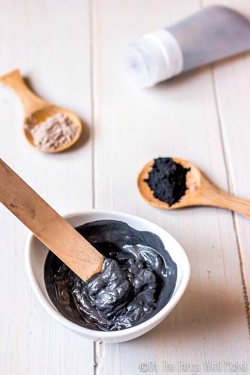 Charcoal Mask- Relax and nourish your skin at the same time with these easy DIY face masks! These also make lovely homemade gifts! | all-natural DIY face masks, do it yourself skincare, DIY gift ideas, #faceMask #diyGift #homemadeBeautyProducts #DIY #ACultivatedNest