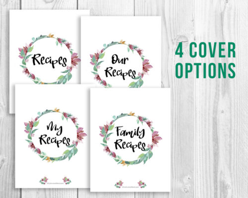 Printable Recipe Binder- Watercolor