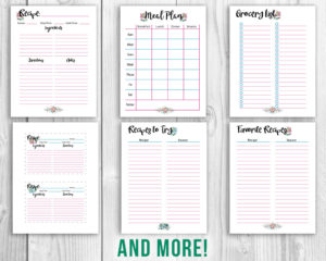 Watercolor Printable Ultimate Life Binder- Home, Budget, + Recipe Binder