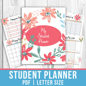 Printable Student Planner- Floral