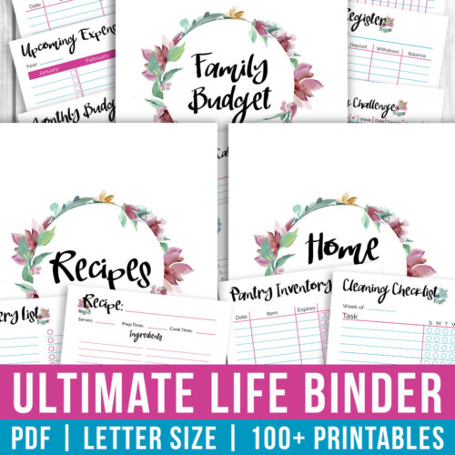 Printable Ultimate Life Binder- Watercolor