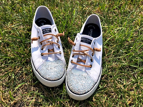 DIY Gem Shoes: How to Bedazzle Sneakers- DIY Gift- A Cultivated Nest