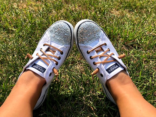 DIY Gem Shoes: How to Bedazzle Sneakers- DIY Gift- A Cultivated Nest