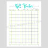 Printable Bill Tracker Worksheet: Pixels- A Cultivated Nest
