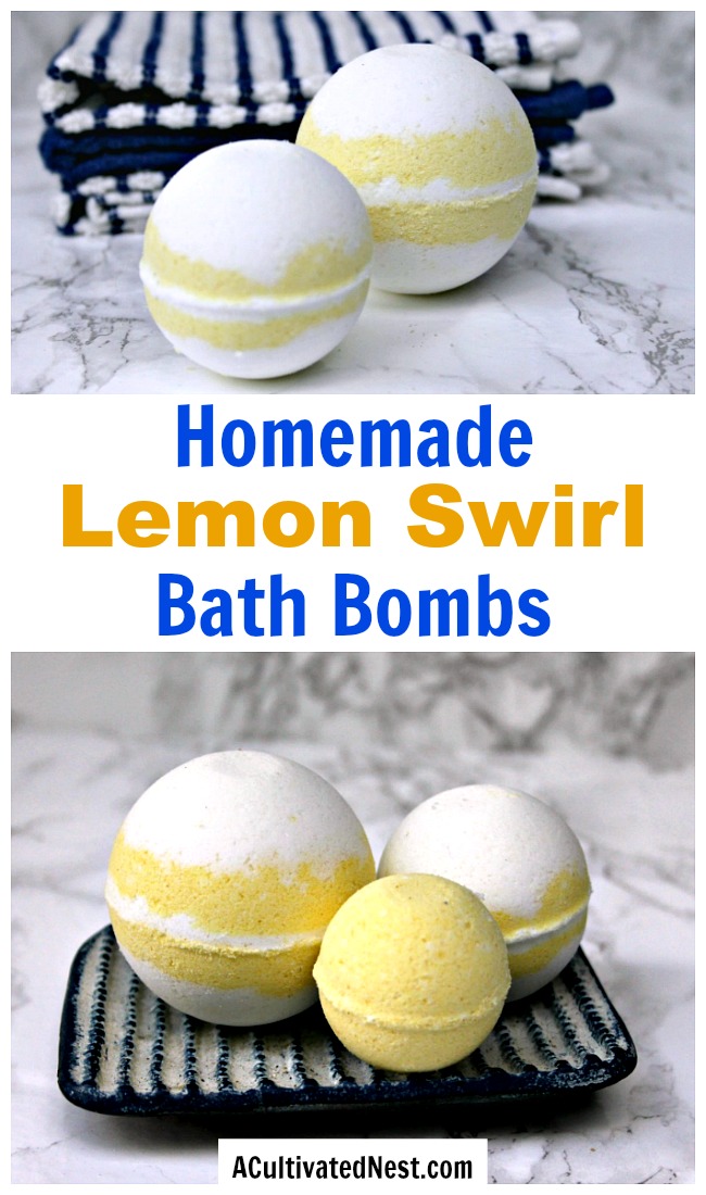 DIY Lemon Swirl Bath Bombs