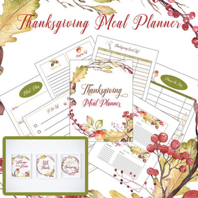 Free Printable Thanksgiving Meal Planner + Wall Art- A Cultivated Nest