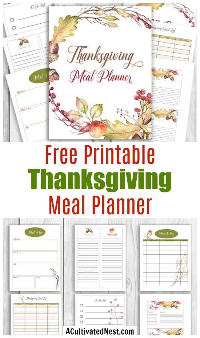 Free Printable Thanksgiving Meal Planner Wall Art A