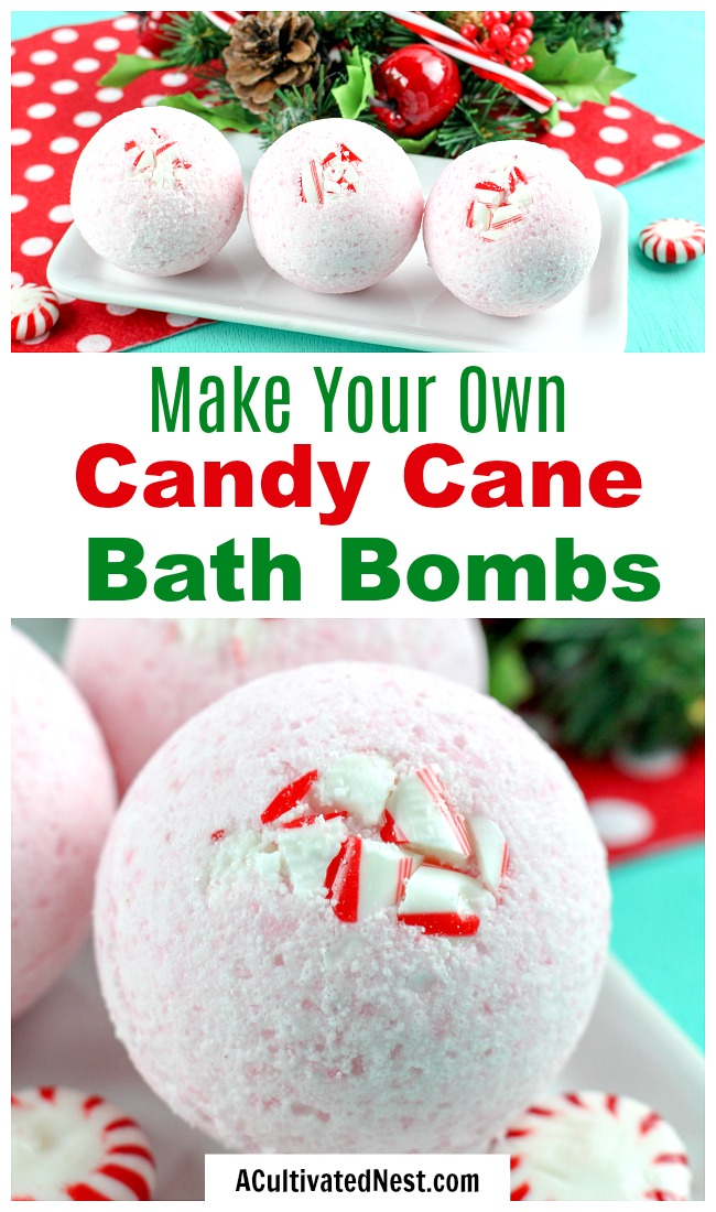 DIY Candy Cane Bath Bombs