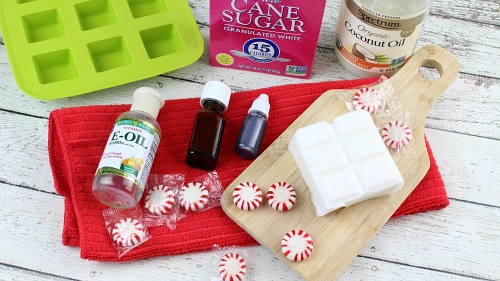 Homemade Candy Cane Sugar Scrub Squares- These DIY candy cane sugar scrub cubes smell like peppermint! They're wonderful DIY Christmas gifts, or a great way to keep your skin healthy in the winter! | body scrub, face scrub, hand scrub, homemade gift ideas, #diyGift #sugarScrub #ACultivatedNest