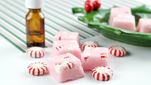 DIY Peppermint Sugar Scrub Cubes- These DIY candy cane sugar scrub cubes smell like peppermint! They're wonderful DIY Christmas gifts, or a great way to keep your skin healthy in the winter! | body scrub, face scrub, hand scrub, homemade gift ideas, #diyGift #sugarScrub #ACultivatedNest