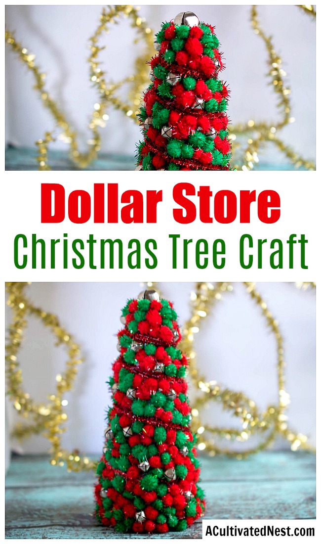 DIY Dollar Store Christmas Tree Centerpiece