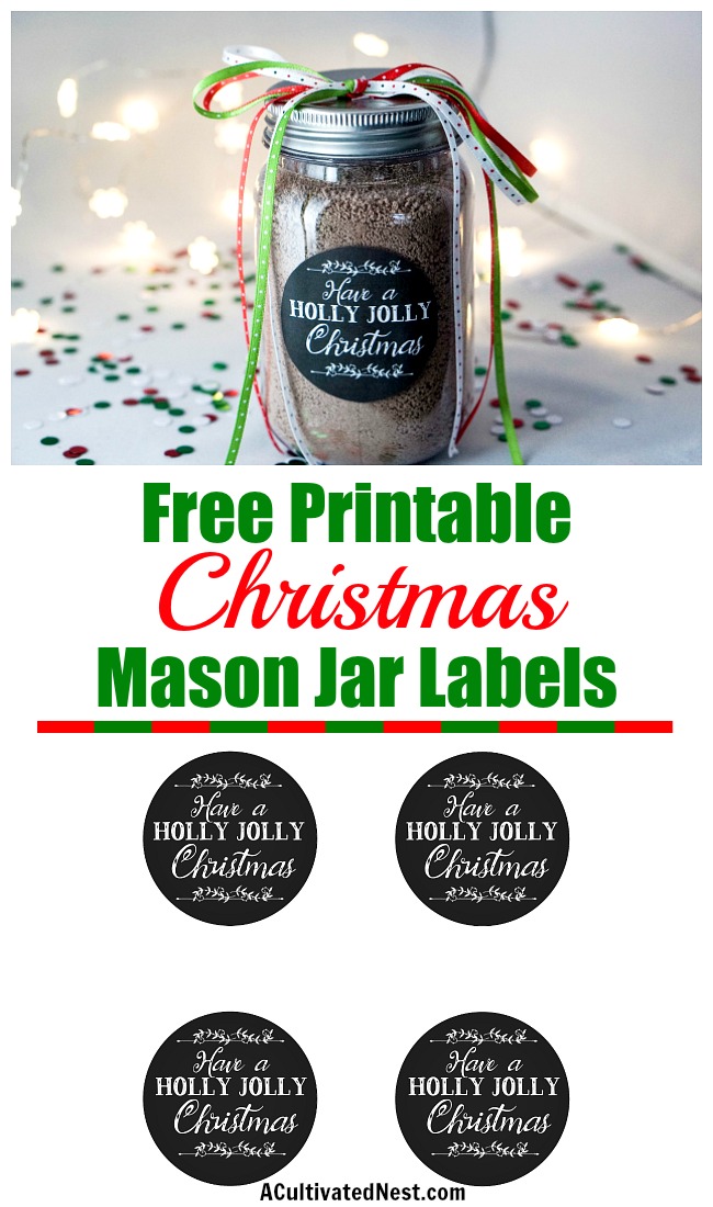 Christmas Mason Jar Labels and Tags Plus Free Printables