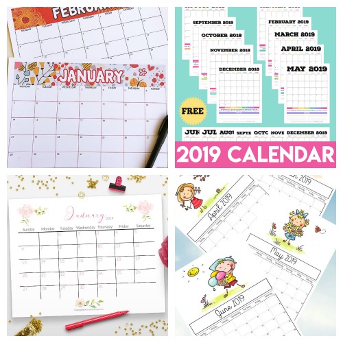 12 Free 2019 Printable Calendars- Why spend money on a calendar from the store, when you can get one of these beautiful free printable 2019 calendars! There are so many to choose from! | 2019 monthly calendar printables to download, coloring calendars, calendars for kids, #freePrintable #calendars #ACultivatedNest