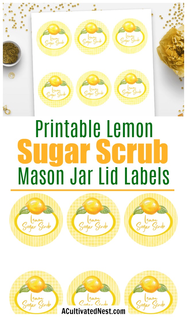 Printable Sugar Scrub Labels Lemon A Cultivated Nest