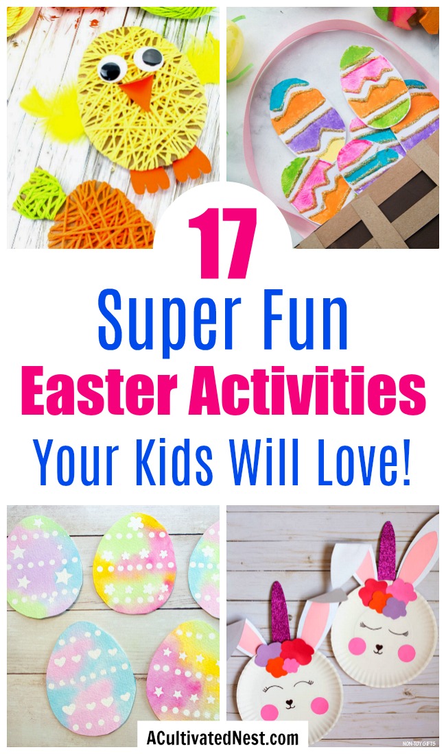 17 Fun and Frugal Easter Kids Activities- You don't have to break your budget to keep your kids busy this Easter! Instead, have them do some of these 17 fun and frugal Easter kids activities! | spring kids crafts, paper plate crafts, bunny kids crafts, DIY easter eggs, #kidsCrafts #kidsActivities #ACultivatedNest