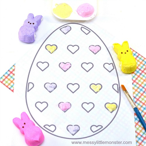 PEEPS Puffy Paint- Keep your kids entertained this Easter with these 17 fun and frugal Easter kids activities! They're so fun, and very inexpensive! | spring kids crafts, paper plate crafts, bunny kids crafts, DIY easter eggs, #Easter #kidsActivities #ACultivatedNest