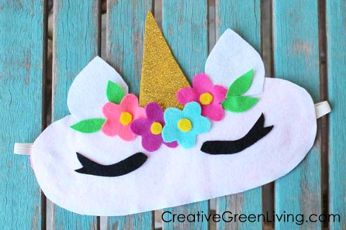 Make a Unicorn Sleep Mask- Just because a t-shirt's old doesn't mean it's trash! Instead, try one of these awesome ways to upcycle t-shirts! There are a lot of great t-shirt DIYs to try! | repurpose t-shirt, t-shirt restyle, recycle t-shirt, ways to use favorite old shirts, #upcycle #diy #ACultivatedNest