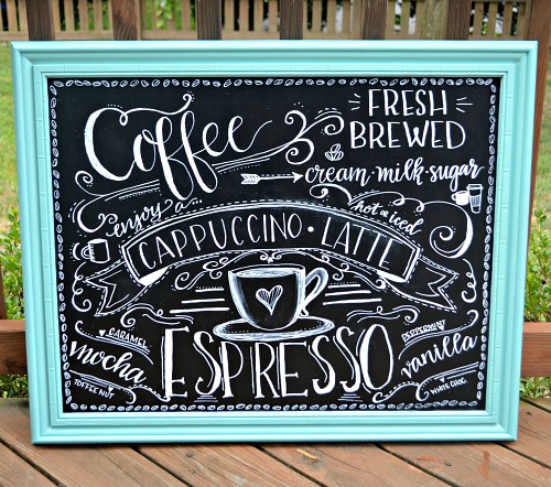 Framed Coffee Art- An inexpensive and easy way to make pretty decor is with dollar store materials! Check out all of this pretty home decor made with dollar store frames! | dollar store decor DIY projects, dollar store crafts, upcycle old frames, #dollarStore #dollarTree #DIY #decor #AcultivatedNest