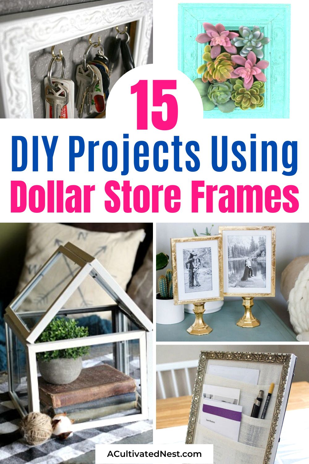 15 DIY Home Décor Projects with Dollar Store Frames- If you want to update your home's décor easily on a budget, then you'll love these DIY décor projects that use dollar store frames! | dollar store décor ideas, #DIY #diyProjects #dollarStoreDIY #dollarStoreCrafts #ACultivatedNest