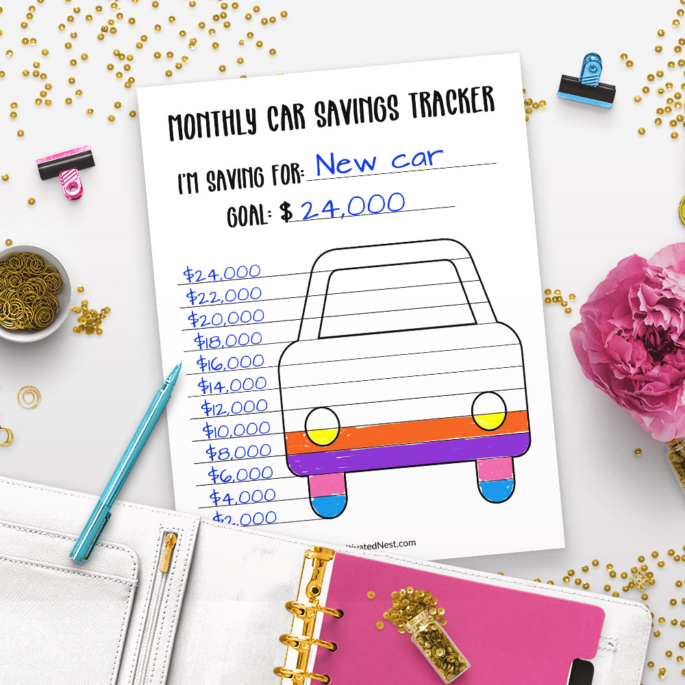 Printable Car Savings Tracker Sinking Fund Tracker A Cultivated Nest