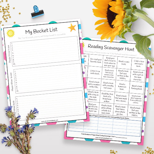 Free Printable Kids Summer Journal- For an easy and inexpensive way to keep your kids busy this summer, you need this free printable summer journal for kids! | kids summer fun guide, kids summer reading, summer bucket list, reading scavenger hunt, #freePrintable #printable #kidsActivities #ACultivatedNest