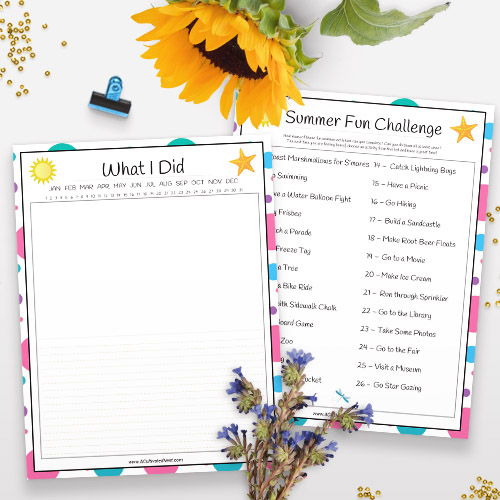 Kids Summer Journal Free Printable- For an easy and inexpensive way to keep your kids busy this summer, you need this free printable summer journal for kids! | kids summer fun guide, kids summer reading, summer bucket list, reading scavenger hunt, #freePrintable #printable #kidsActivities #ACultivatedNest