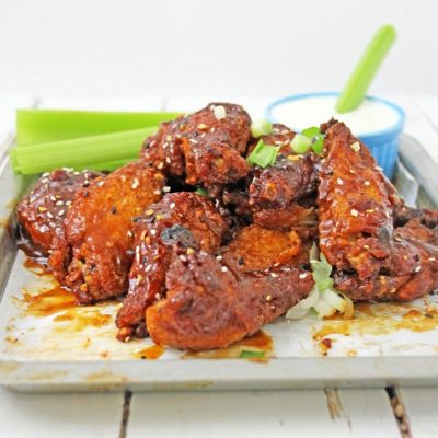 Oven Baked Wings with Homemade Sweet BBQ Buffalo Sauce