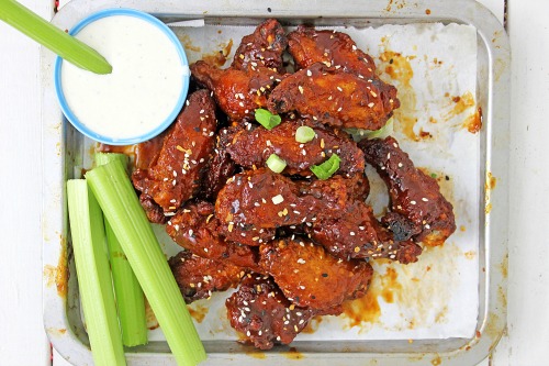 Easy Baked Wings with Homemade Sweet BBQ Buffalo Sauce- If your family loves wings, then you have to make these easy and delicious oven baked wings with homemade sweet BBQ buffalo sauce! They're so good! | homemade baked wings, chicken wing recipe ideas, game day recipes, #recipe #chickenWings #food #ACultivatedNest