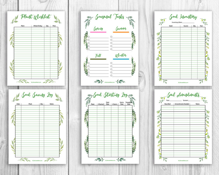 free garden planner printable