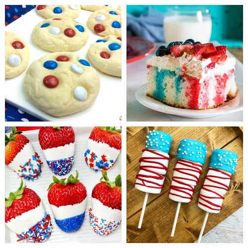 24 Delicious Fourth of July Dessert Recipes- Have the best Memorial Day or Fourth of July party ever with these delicious patriotic dessert recipes! There are so many tasty red, white, & blue treats! | patriotic party treats, 4th of July desserts, Memorial Day desserts, cake, #dessert #FourthOfJuly #MemorialDay #ACultivatedNest