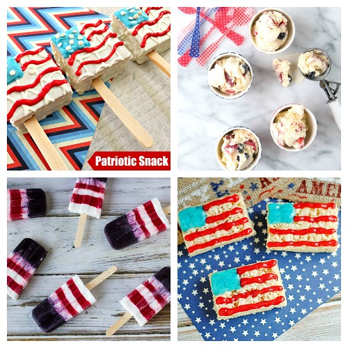 24 Patriotic Treat Recipes- Have the best Memorial Day or Fourth of July party ever with these delicious patriotic dessert recipes! There are so many tasty red, white, & blue treats! | patriotic party treats, 4th of July desserts, Memorial Day desserts, cake, #dessert #FourthOfJuly #MemorialDay #ACultivatedNest