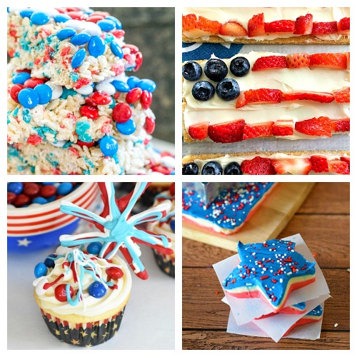 24 Desserts to Make for the 4th of July- Have the best Memorial Day or Fourth of July party ever with these delicious patriotic dessert recipes! There are so many tasty red, white, & blue treats! | patriotic party treats, 4th of July desserts, Memorial Day desserts, cake, #dessert #FourthOfJuly #MemorialDay #ACultivatedNest