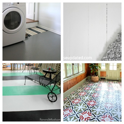 Painted Floor Inspiration- An inexpensive way to update your home's flooring on a budget is to paint it! For some great inspiration, check out these 20 gorgeous DIY painted floor ideas! | update your floors on a budget, how to paint linoleum floors, paint tile floors, paint concrete floors, paint hardwood floors, paint wood floors, paint vinyl floors #DIY #homeRenovation #paintedFloors #ACultivatedNest