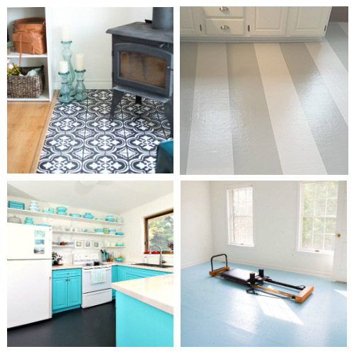 Update Your Floors with Paint- An inexpensive way to update your home's flooring on a budget is to paint it! For some great inspiration, check out these 20 gorgeous DIY painted floor ideas! | update your floors on a budget, how to paint linoleum floors, paint tile floors, paint concrete floors, paint hardwood floors, paint wood floors, paint vinyl floors #DIY #homeRenovation #paintedFloors #ACultivatedNest