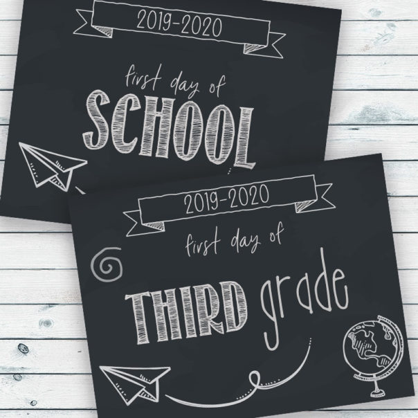 Free Printable First Day Of School Signs A Cultivated Nest